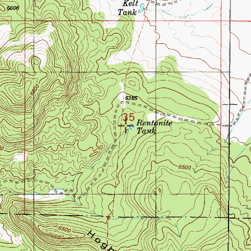 Topographic Map of Bentonite Tank, NM