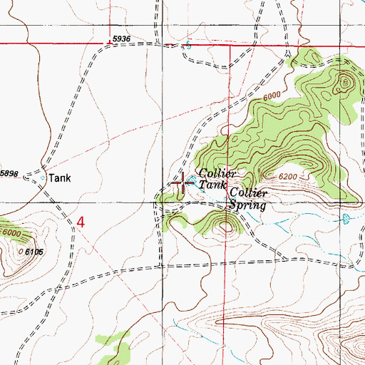Topographic Map of Collier Tank, NM
