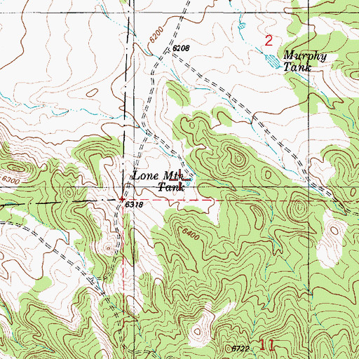 Topographic Map of Lone Mountain Tank, NM