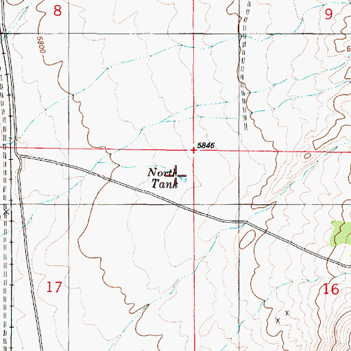 Topographic Map of North Tank, NM