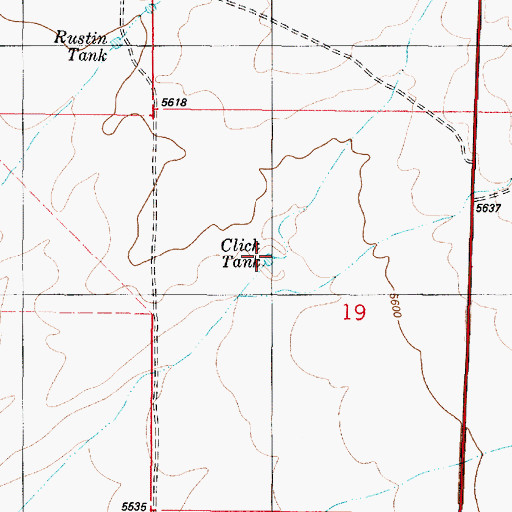 Topographic Map of Click Tank, NM