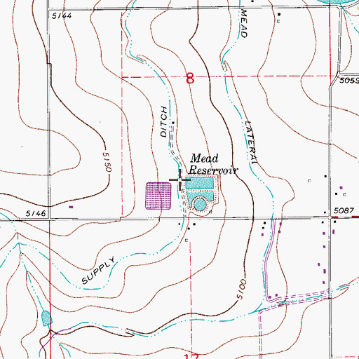 Topographic Map of Mead Dam, CO
