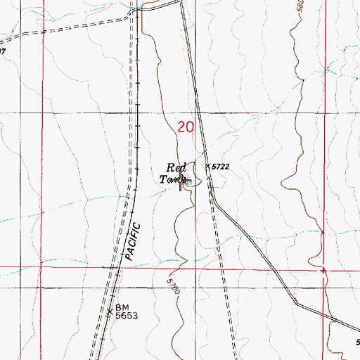 Topographic Map of Red Tank, NM