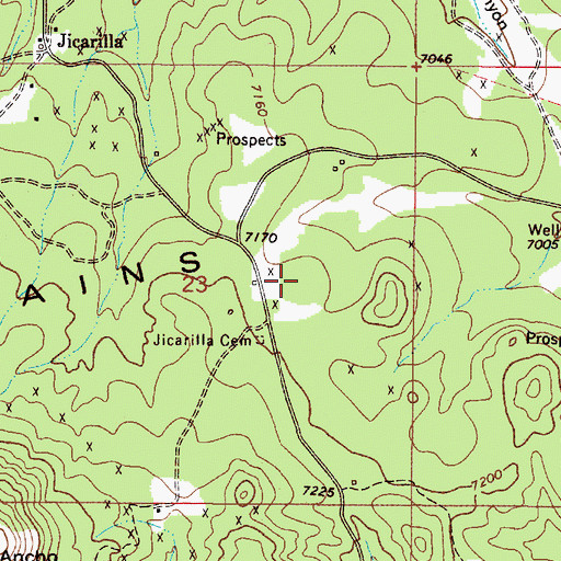Topographic Map of Jicarilla School, NM