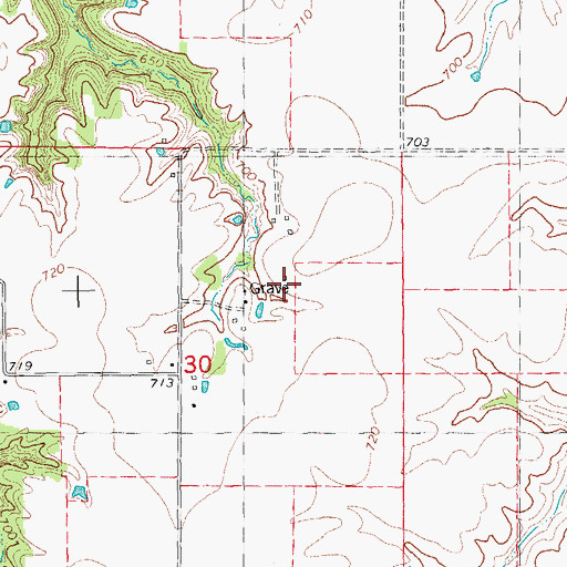 Topographic Map of Glasgow Farm Cemetery, IL