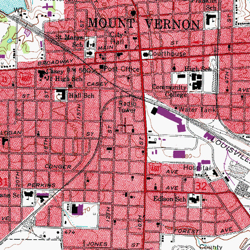 Topographic Map of Blackwell Temple African Methodist Episcopal Zion Church, IL