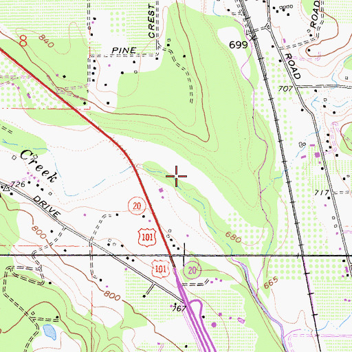 Topographic Map of Coyote Valley Reservation, CA