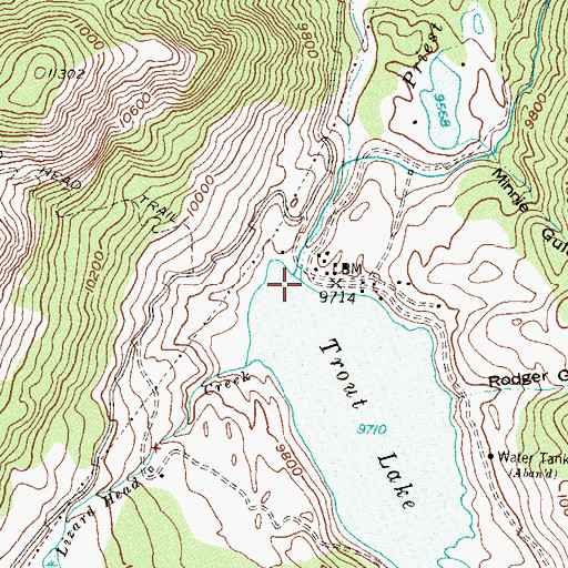Topographic Map of Trout Lake Dam, CO