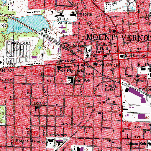 Topographic Map of Lively Stone Apostolic Church, IL