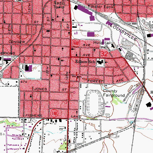 Topographic Map of Pilgrim Rest Baptist Church, IL