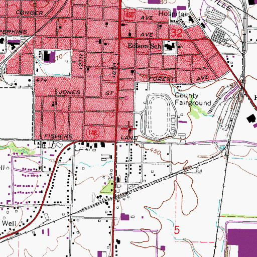 Topographic Map of Solid Rock Church of God, IL