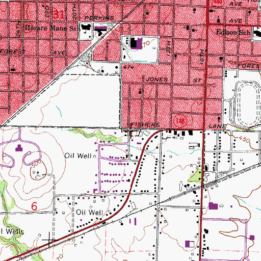 Topographic Map of South Side Baptist Church, IL