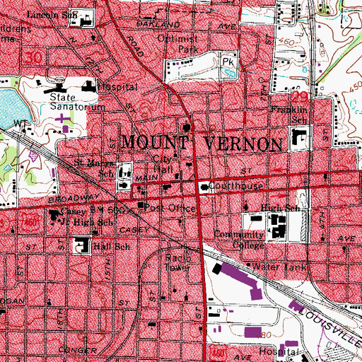 Topographic Map of Central Church of Christ, IL
