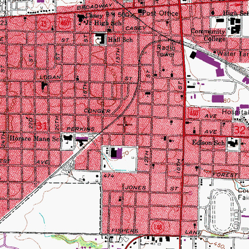 Topographic Map of Church of God, IL