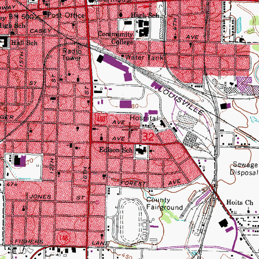 Topographic Map of Church of God, IL