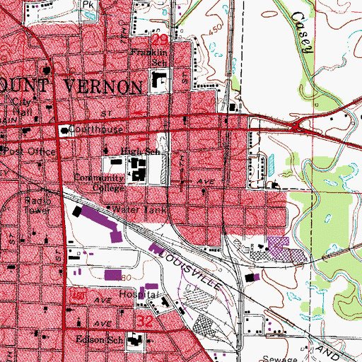 Topographic Map of Eastside Baptist Church, IL