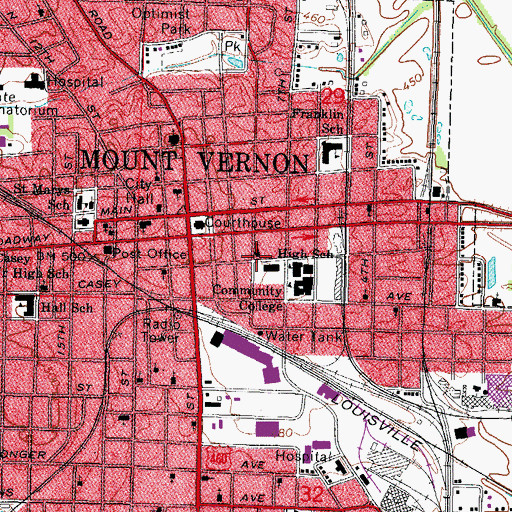Topographic Map of First Baptist Church, IL