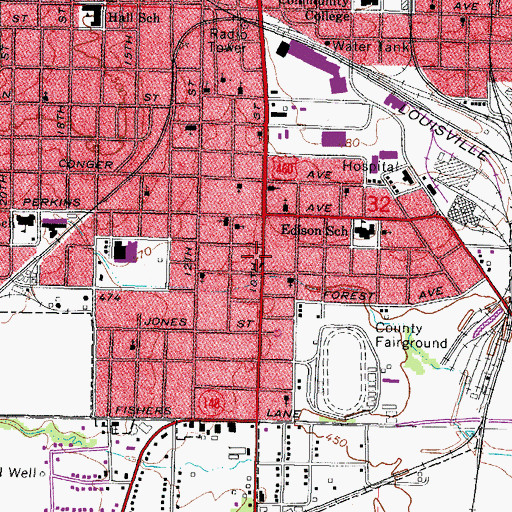 Topographic Map of Lively Stone Pentecostal Church (historical), IL