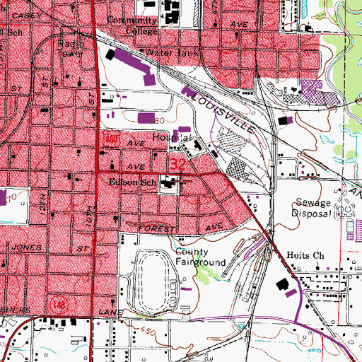 Topographic Map of Pentecostal Revival Center, IL