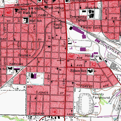 Topographic Map of Second Baptist Church, IL