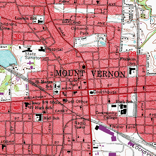 Topographic Map of Trinity Episcopal Church, IL