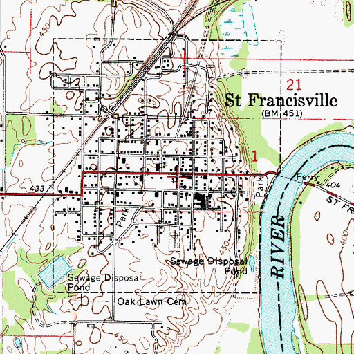 Topographic Map of Saint Francis Xavier Catholic Church, IL