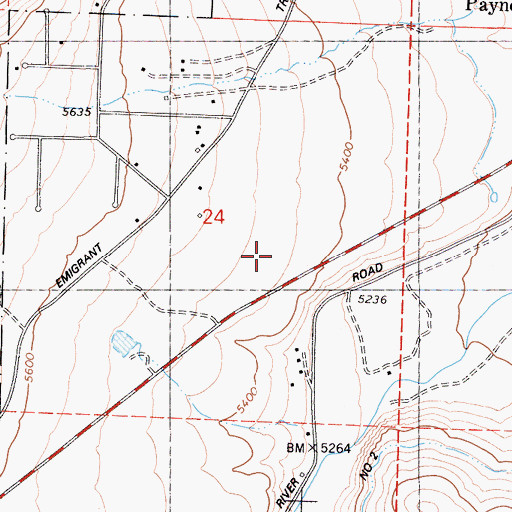 Topographic Map of Woodfords Community, CA