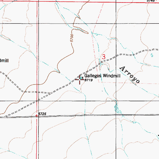 Topographic Map of Gallegos Windmill, NM