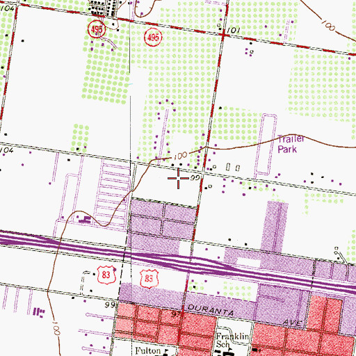 Topographic Map of North Alamo Elementary School, TX