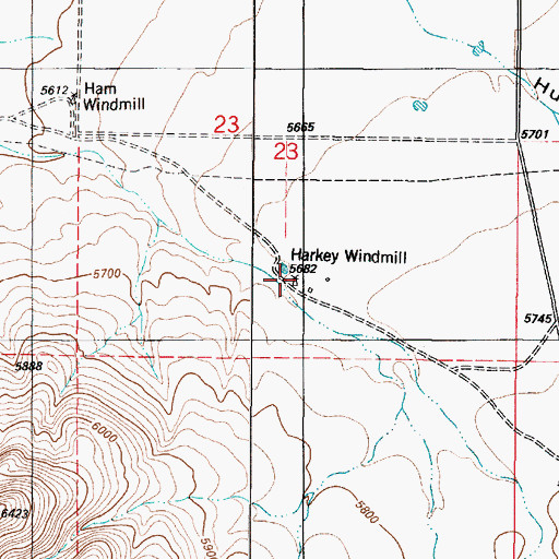 Topographic Map of Harkey Windmill, NM