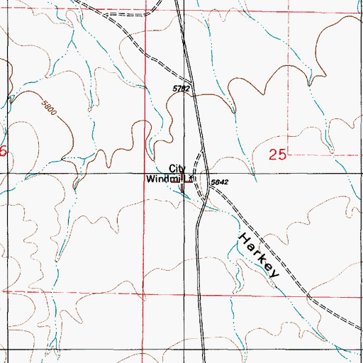 Topographic Map of City Windmill, NM