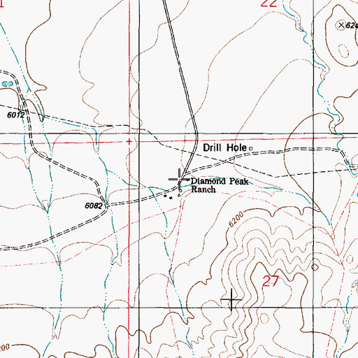 Topographic Map of Diamond Peak Ranch, NM
