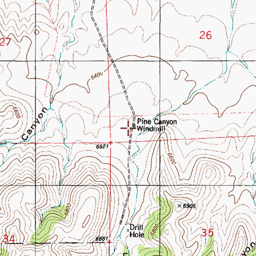 Topographic Map of Pine Canyon Windmill, NM