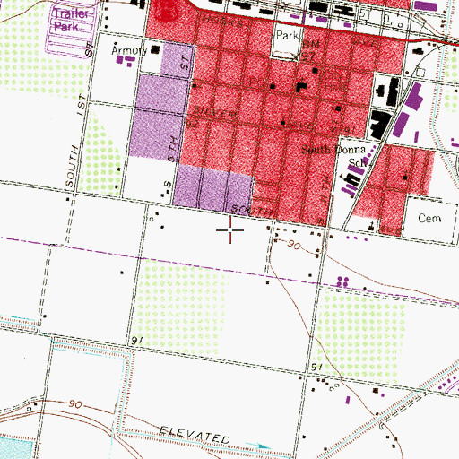 Topographic Map of Solis Middle School, TX