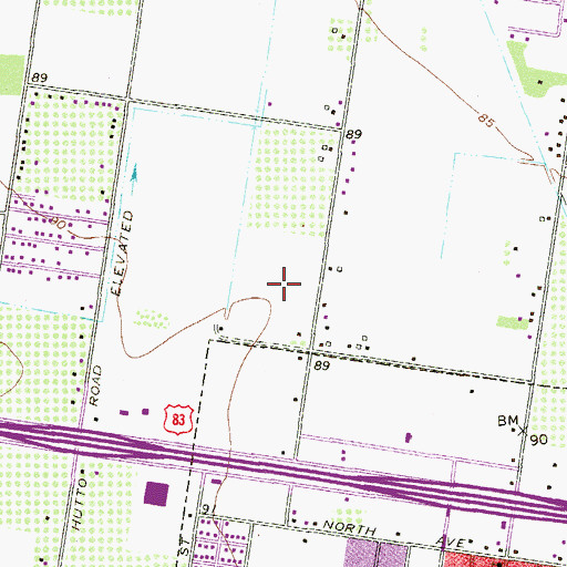 Topographic Map of Veterans Middle School, TX