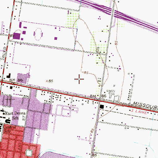 Topographic Map of T Price Elementary School, TX
