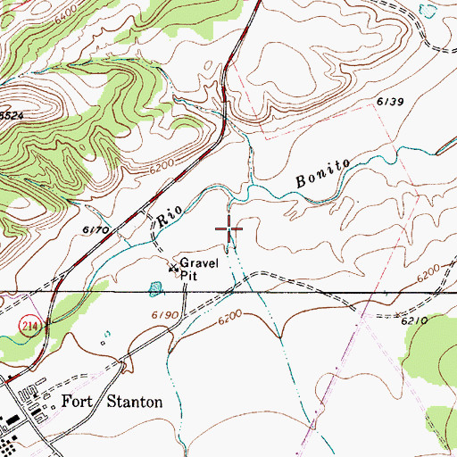 Topographic Map of Fort Stanton, NM