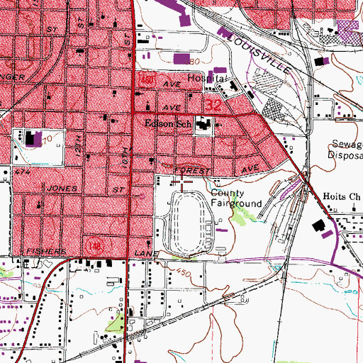 Topographic Map of A L Dawson Senior Park, IL