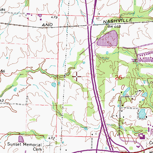 Topographic Map of Cherry Creek Golf Center, IL
