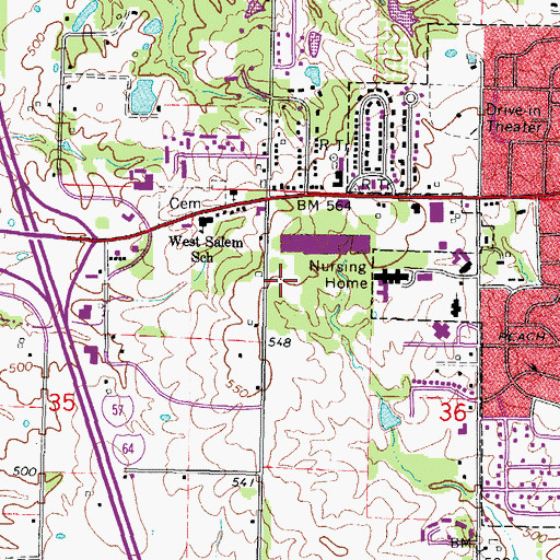 Topographic Map of Fortysecond Street Plaza Shopping Center, IL