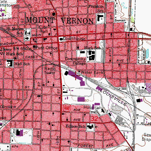 Topographic Map of Park Plaza Shopping Center, IL
