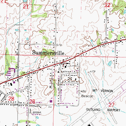 Topographic Map of Summersville Baptist Church, IL