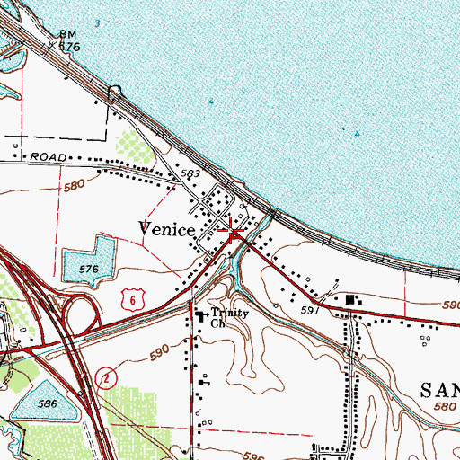 Topographic Map of Venice Post Office (historical), OH