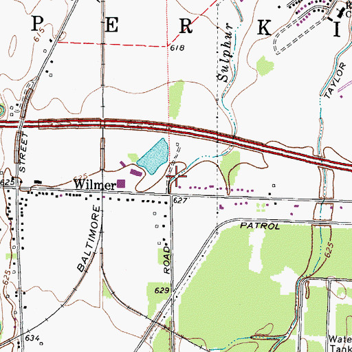 Topographic Map of Wilmer Post Office (historical), OH