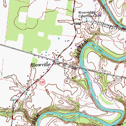 Topographic Map of Blowville Post Office (historical), OH
