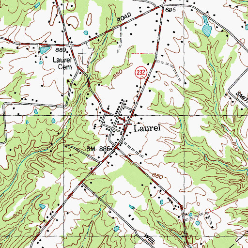 Topographic Map of Laurel Post Office (historical), OH