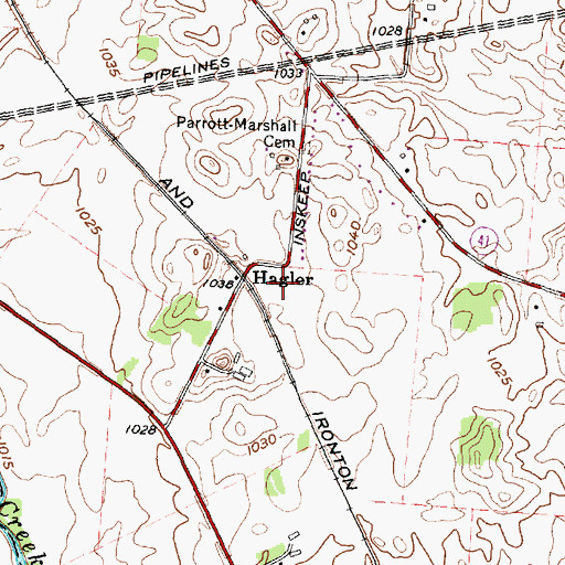 Topographic Map of Hagler Post Office (historical), OH