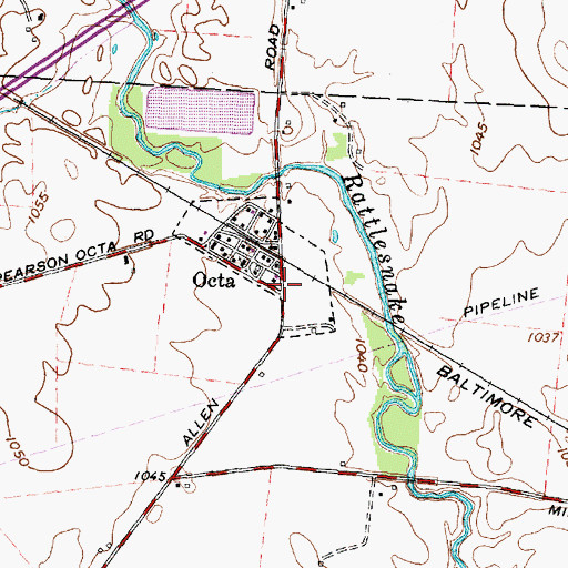 Topographic Map of Octa Post Office (historical), OH