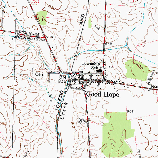 Topographic Map of Good Hope Post Office (historical), OH