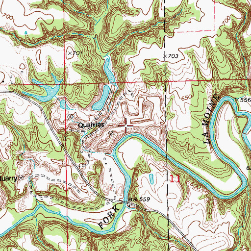 Topographic Map of Colchester Quarry, IL
